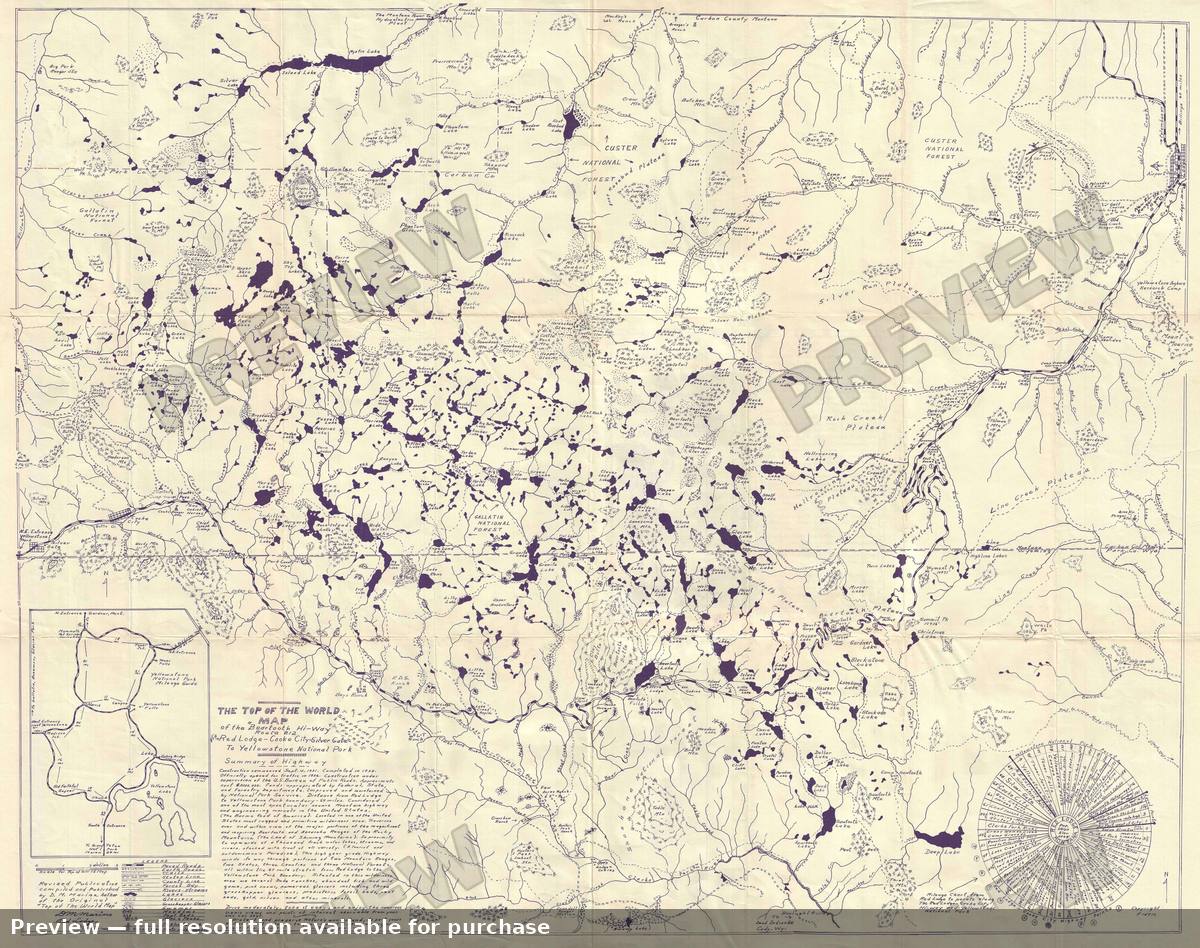 Antique map: Top Of World Yellowstone, 1949, 1949