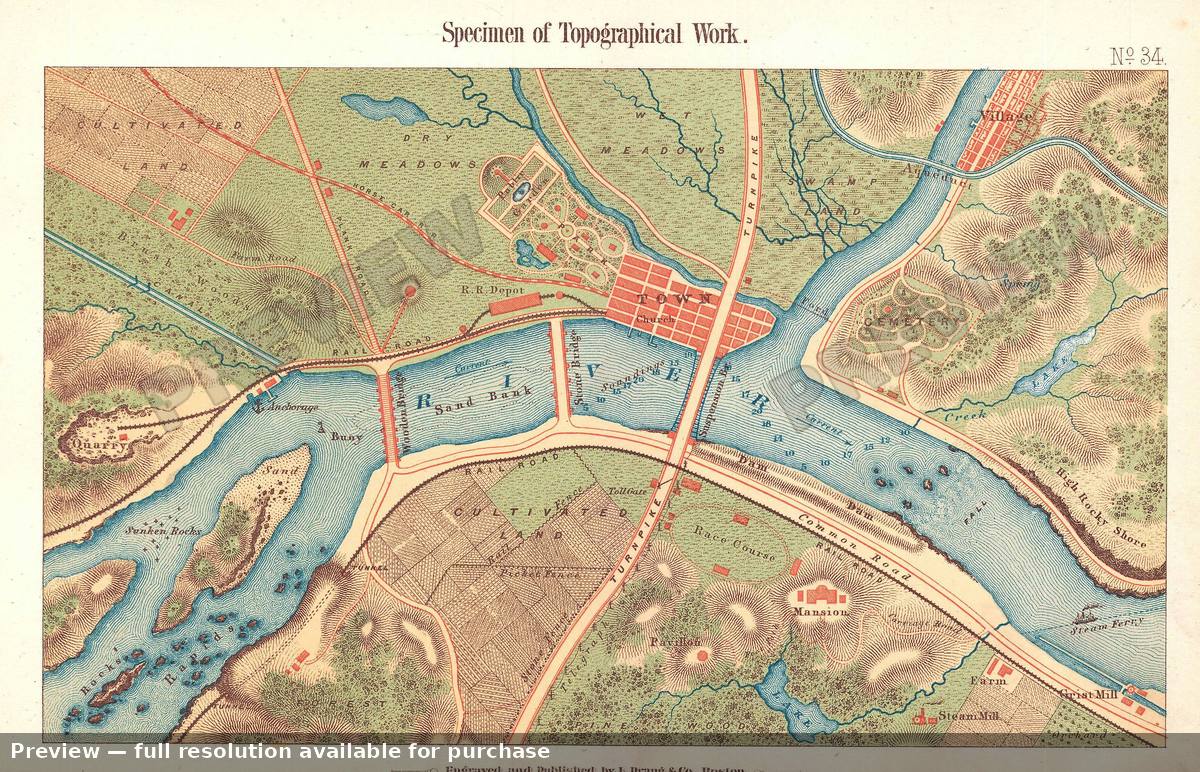 Antique map: Topography, 1879