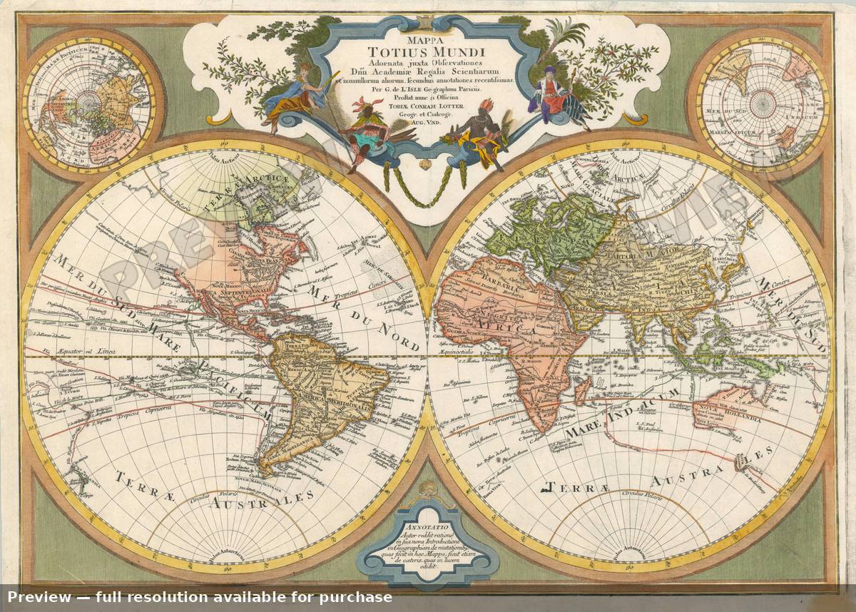 Antique map: Totius Mundi, 1775