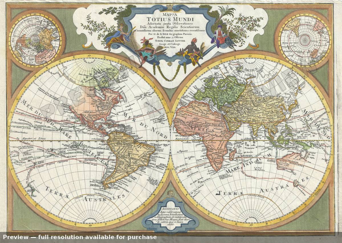 Antique map: Totius Mundi, 1775