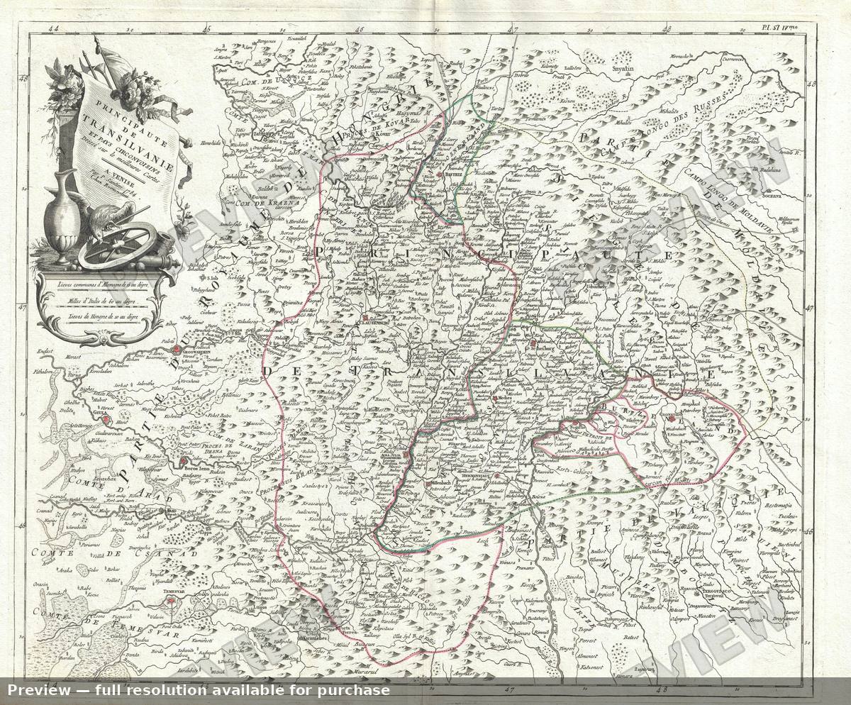 Antique map: Transilvanie, 1784