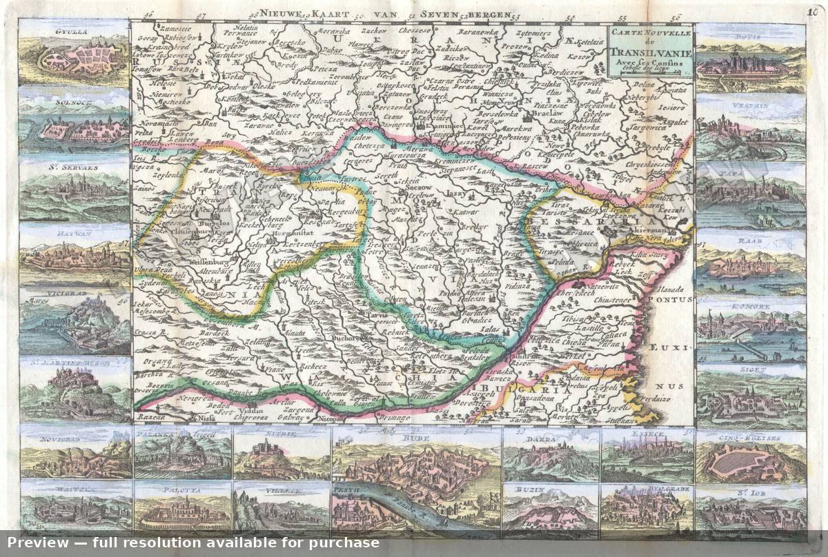 Antique map: Transylvania, 1710, 1710