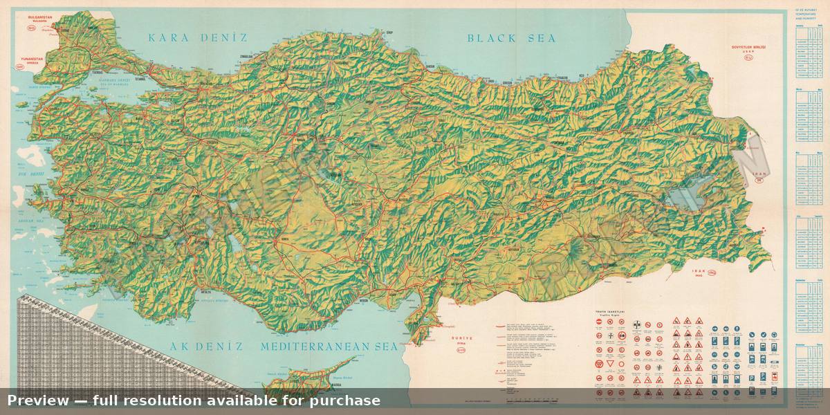 Antique map: Turkey, 1966, 1966