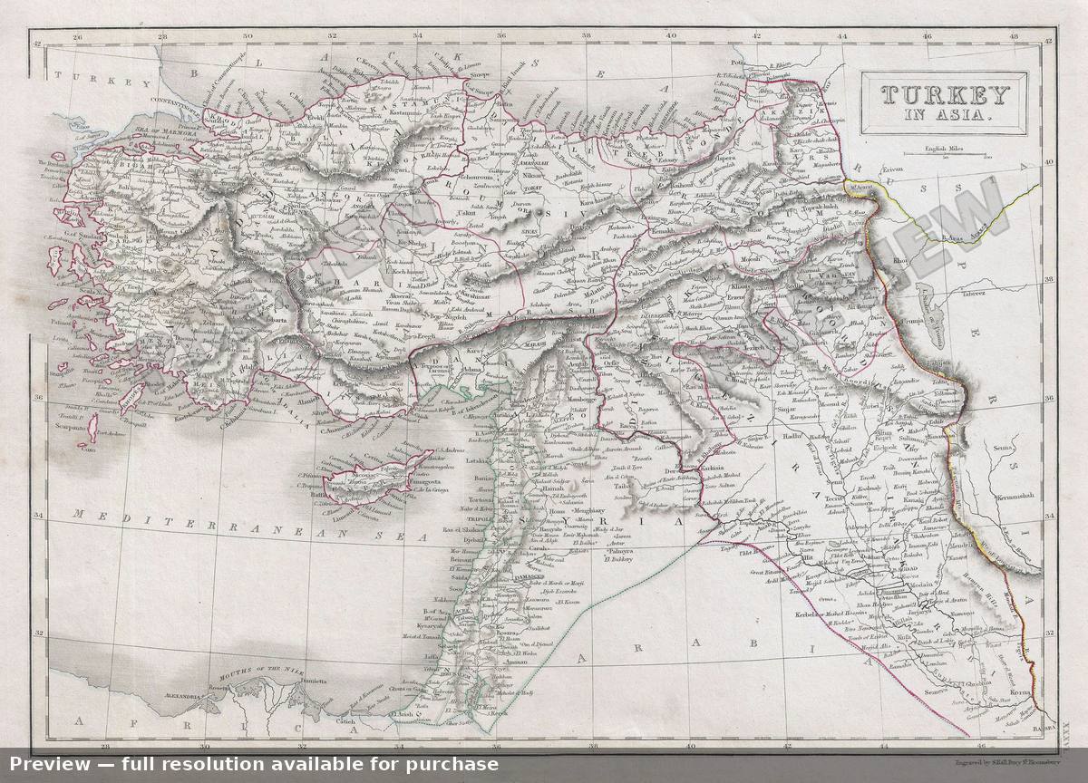 Antique map: Turkey Asia, 1840