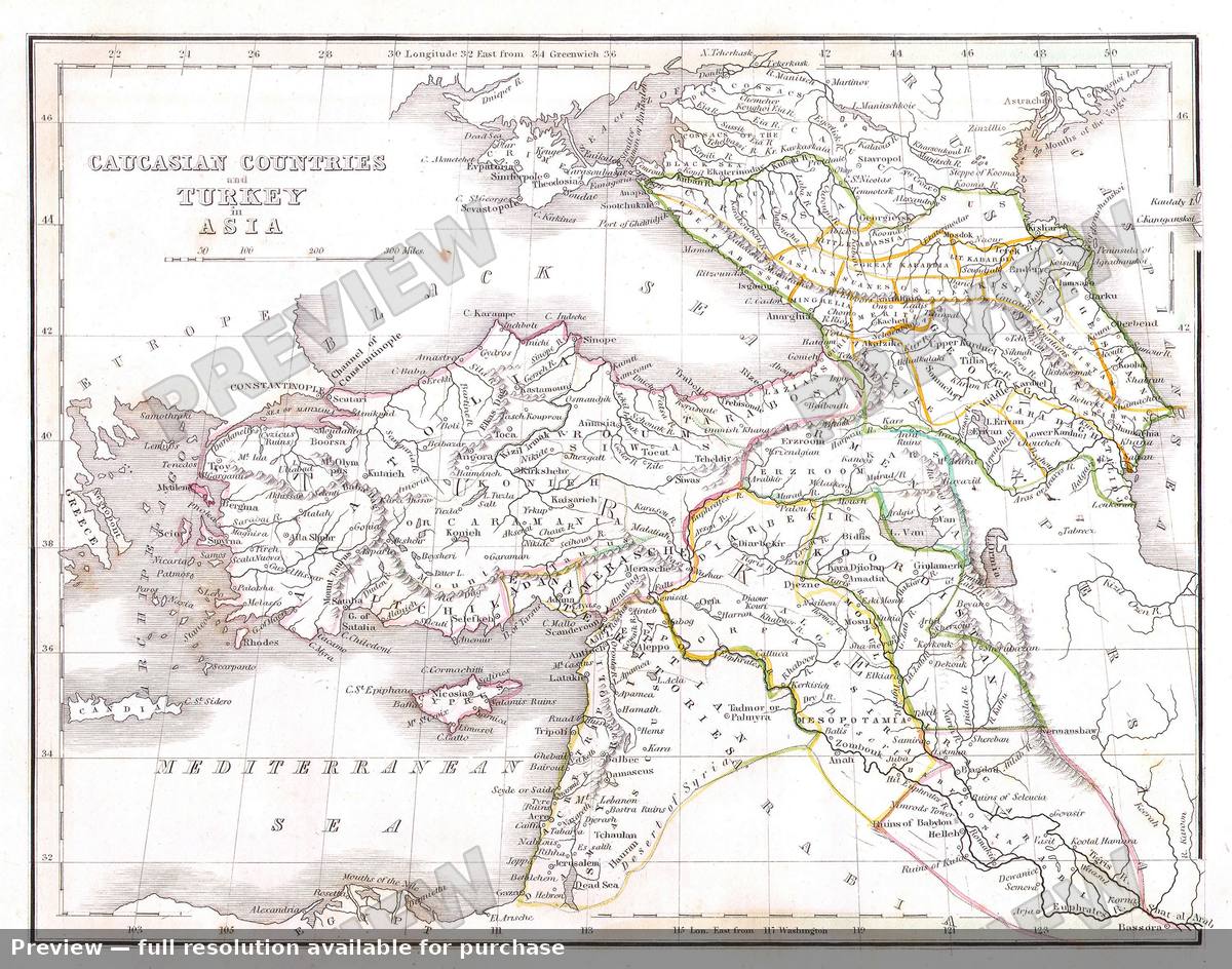 Antique map: Turkey Asia, 1835