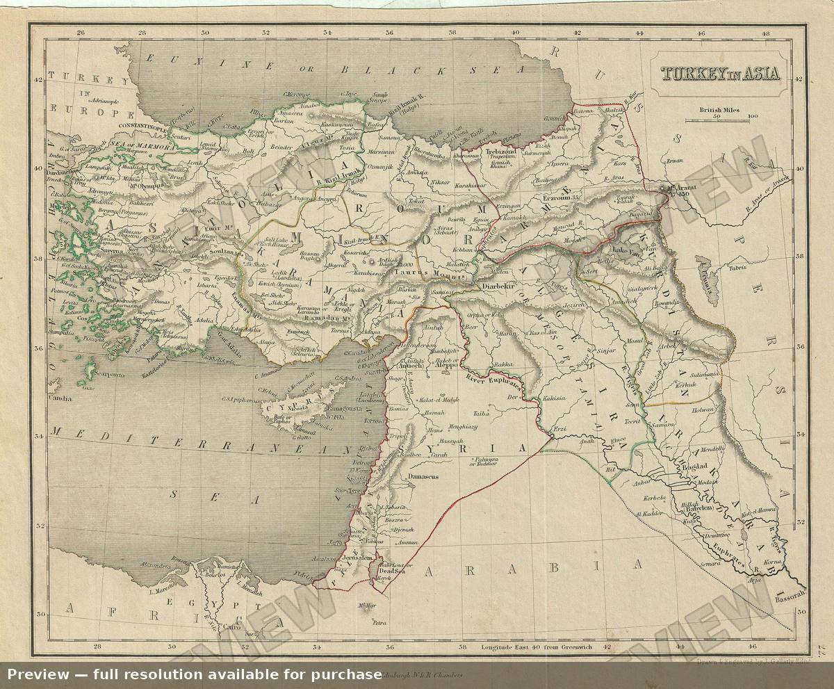 Antique map: Turkey Asia, 1845