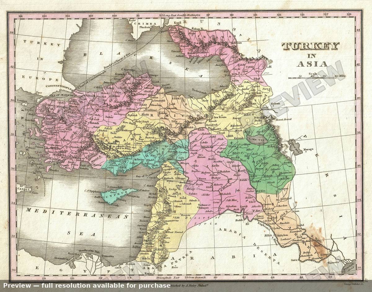 Antique map: Turkey Asia, 1827, 1827