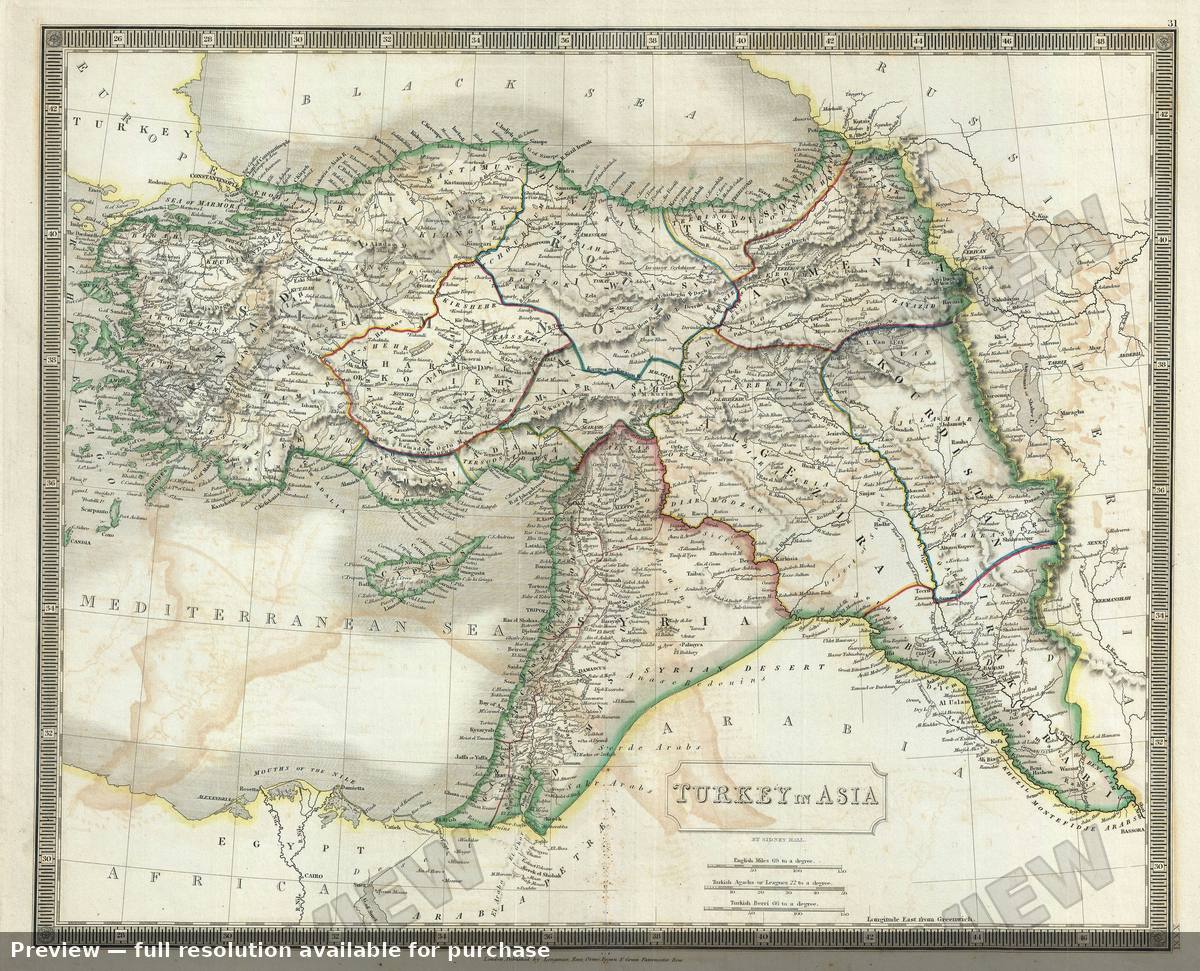 Antique map: Turkey Asia, 1835