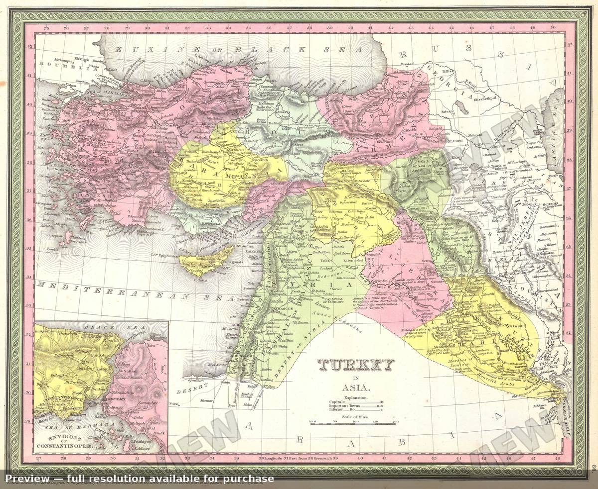 Antique map: Turkey Asia, 1850