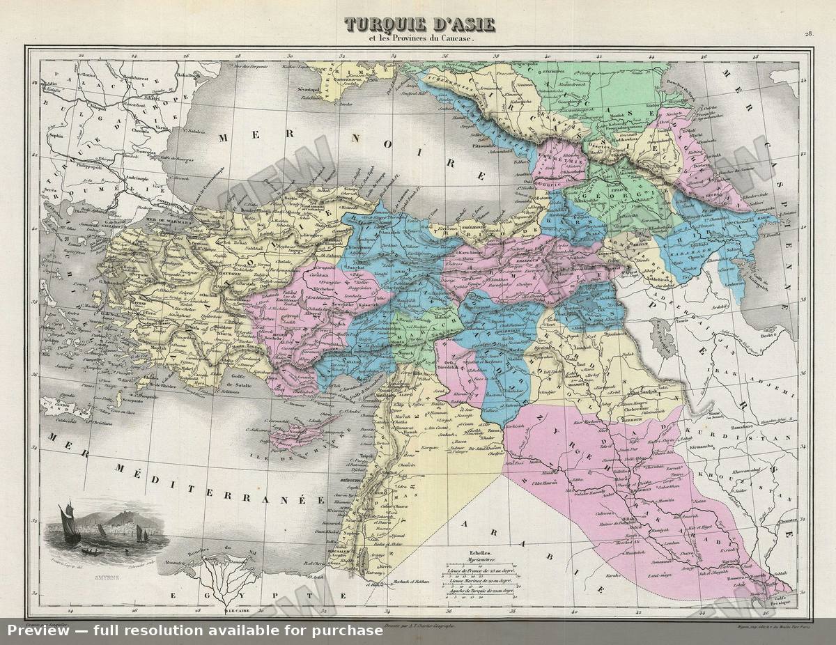Antique map: Turkey Asia, 1878, 1878
