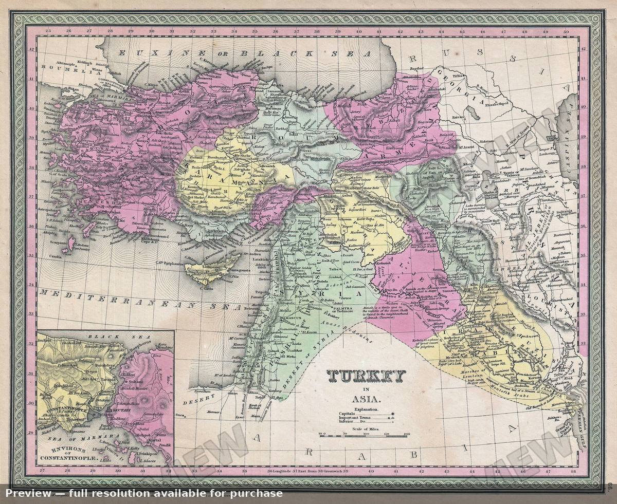 Antique map: Turkey Asia, 1850
