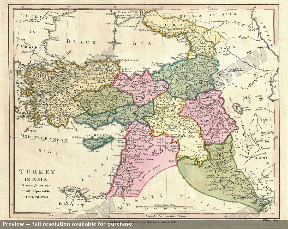 Antique map: Turkey Asia, 1794