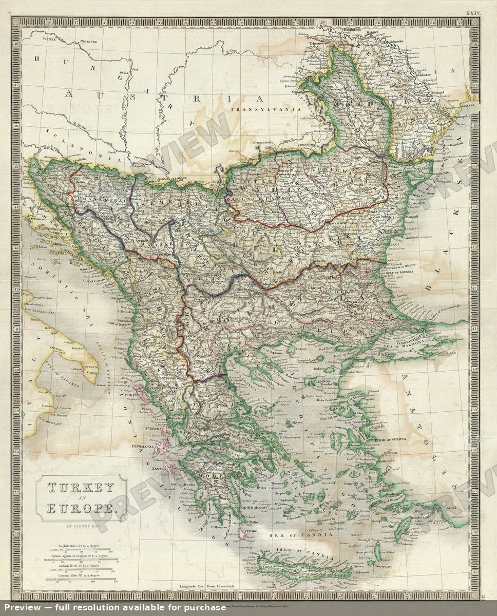 Antique map: Turkey Europe, 1835, 1835