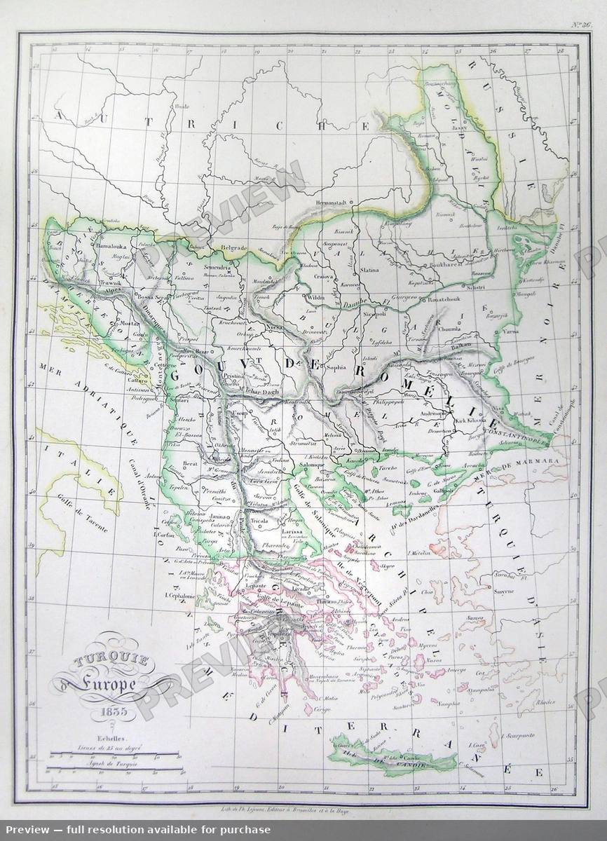 Antique map: Turkey Europe, 1837