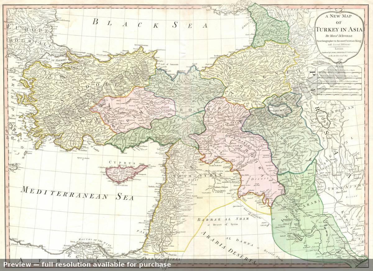 Antique map: Turkeyin Asia, 1794
