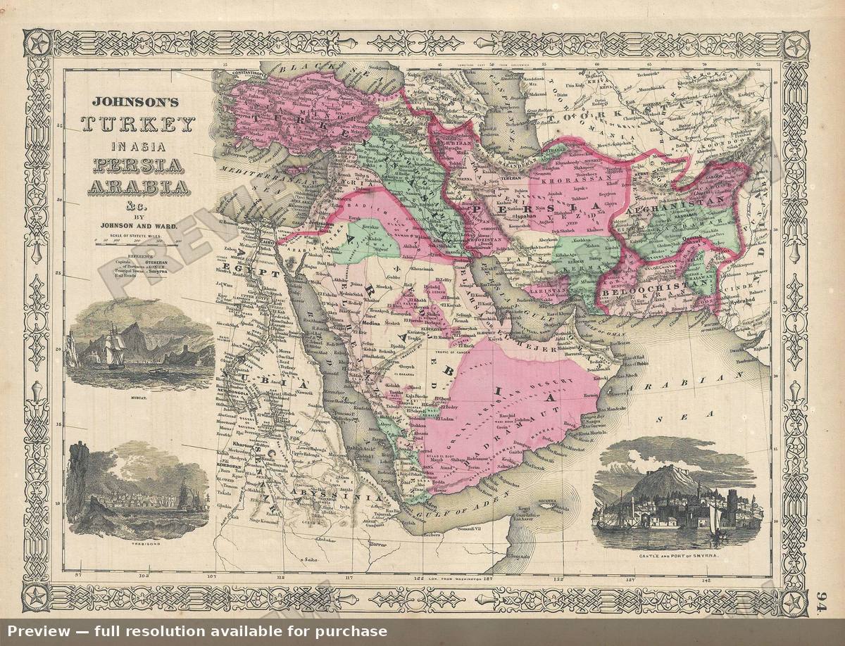 Antique map: Turkeyin Asia, 1865, 1865