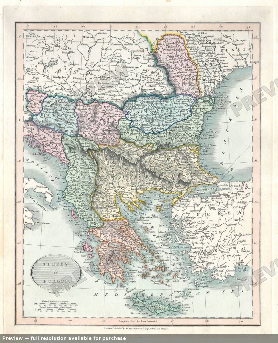 Antique map: Turkeyin Europe, 1836, 1836