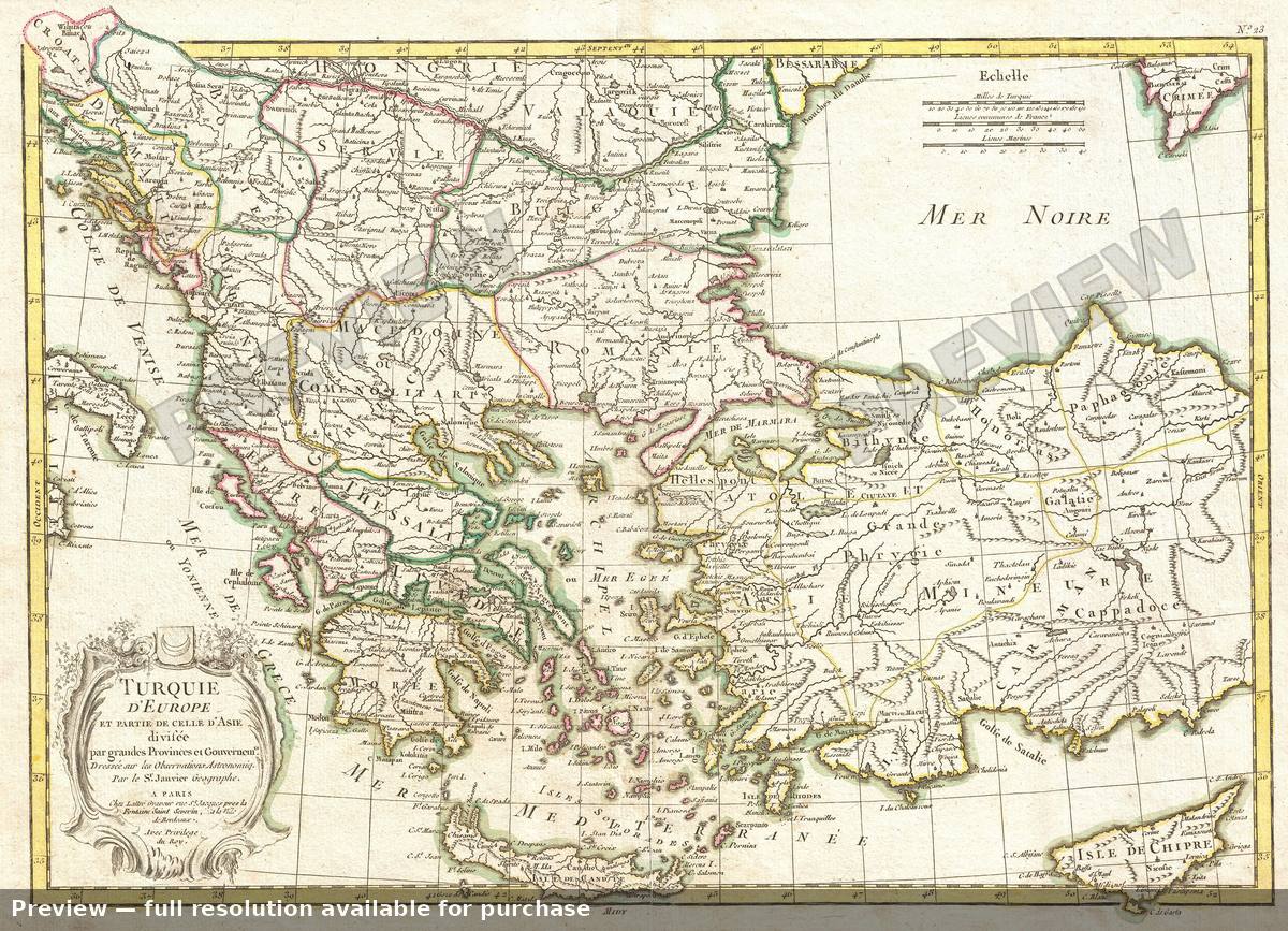 Antique map: Turq Europe, 1771, 1771