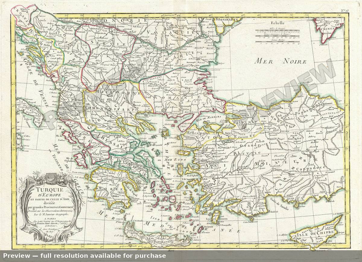 Antique map: Turq Europe, 1783, 1783