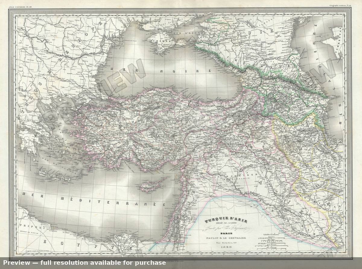 Antique map: Turquie Asie, 1860