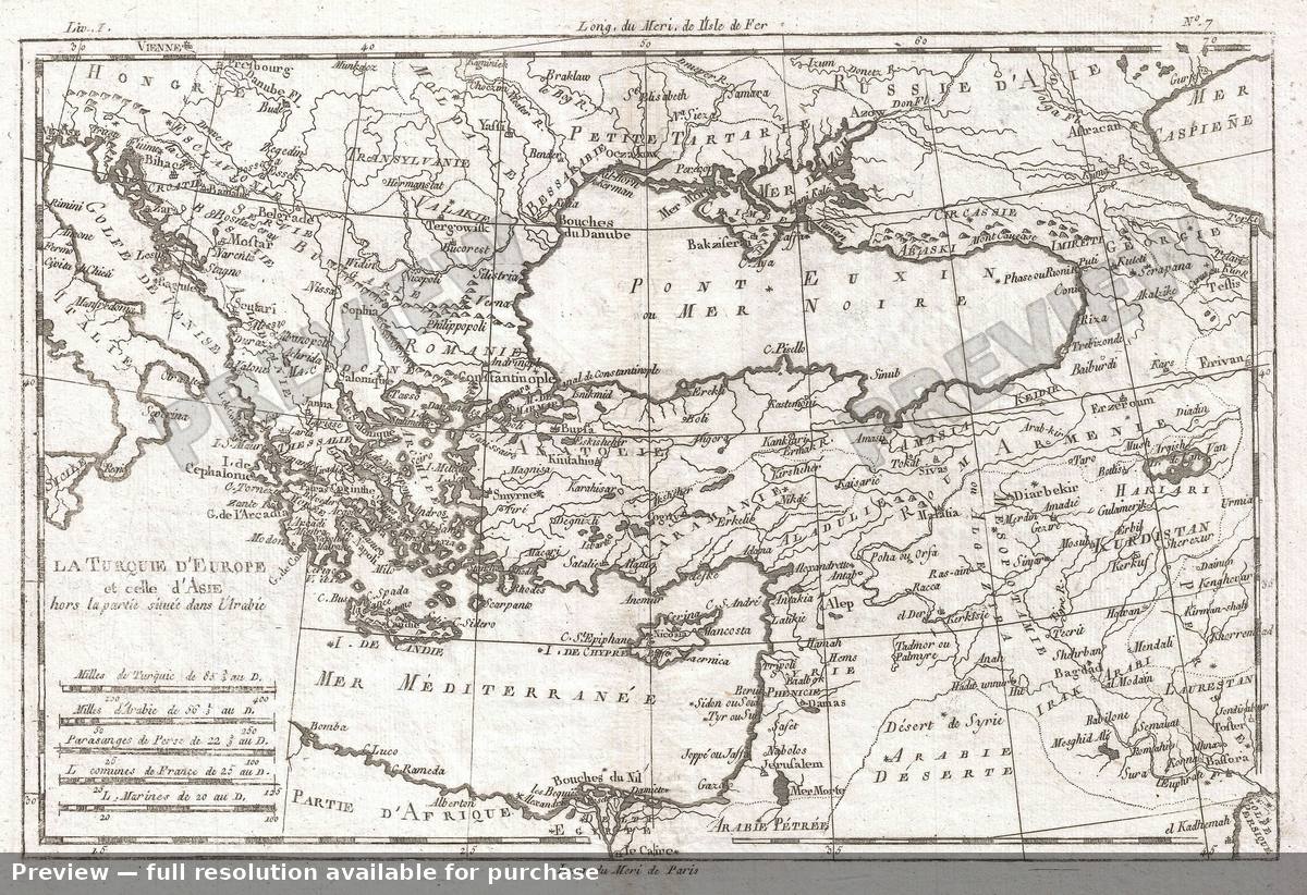 Antique map: Turquie Europe, 1780, 1780