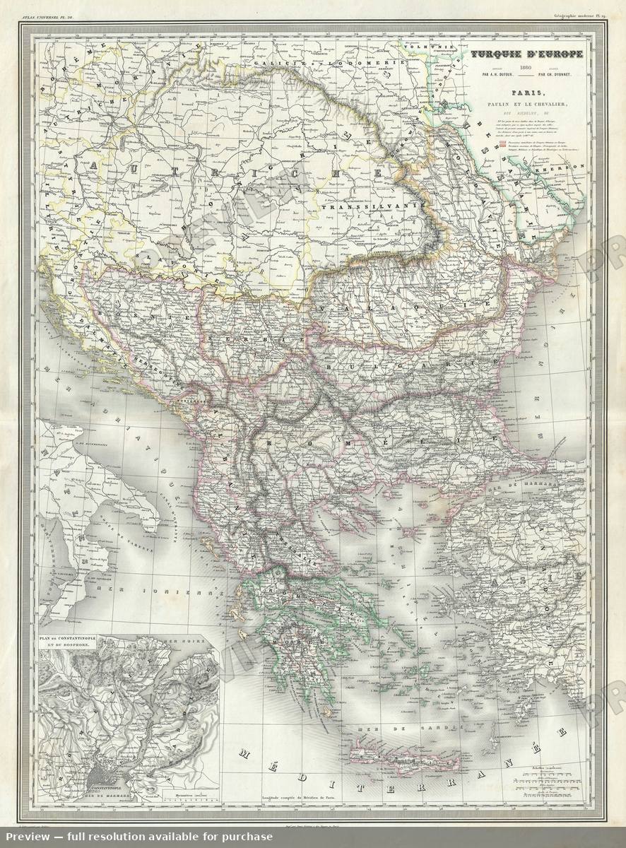 Antique map: Turquie Europe, 1860