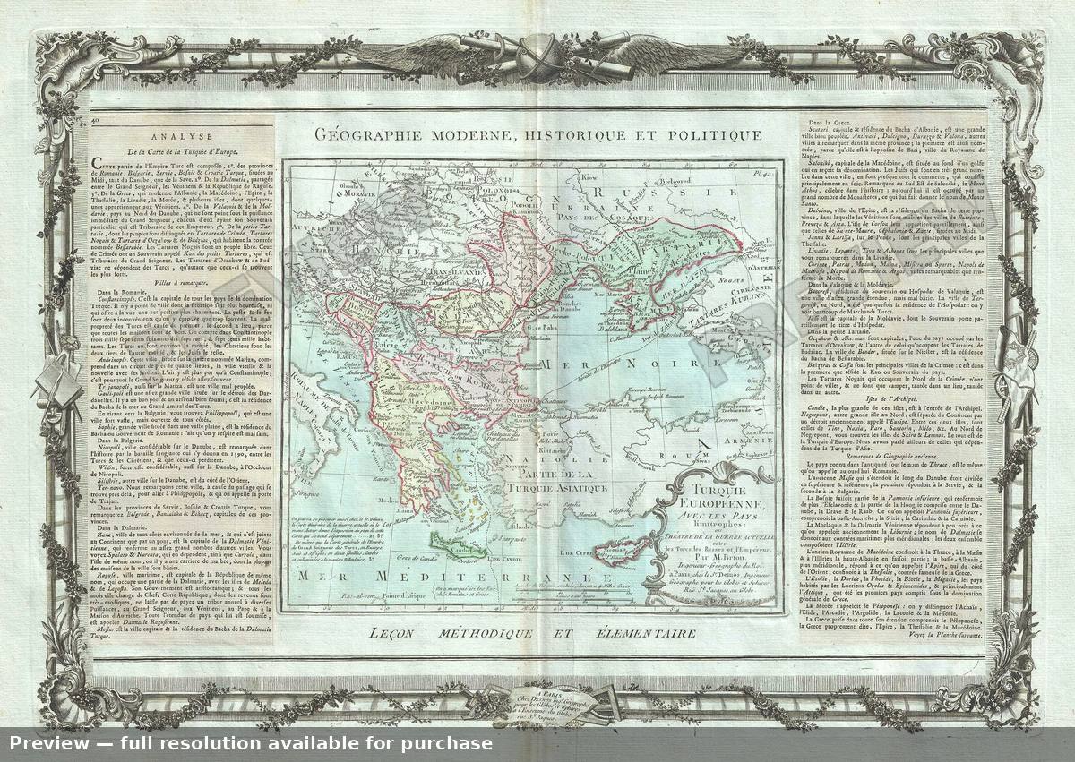 Antique map: Turquie Europeenne, 1786
