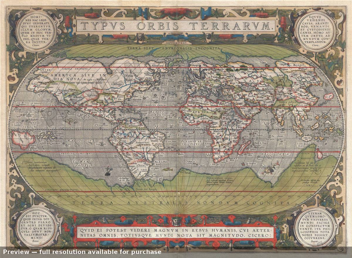 Antique map: Typus Orbis Terrarum, 1592