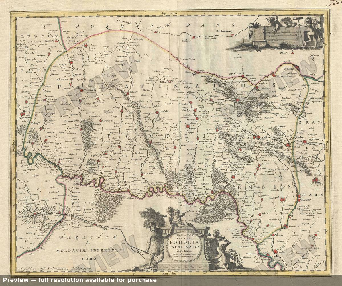 Antique map: Ukrainae Podolia, 1721