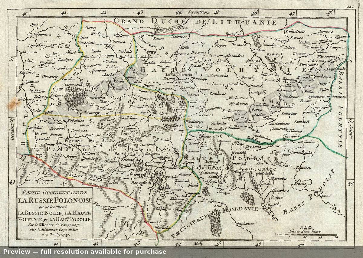 Antique map: Ukraine, 1749, 1749