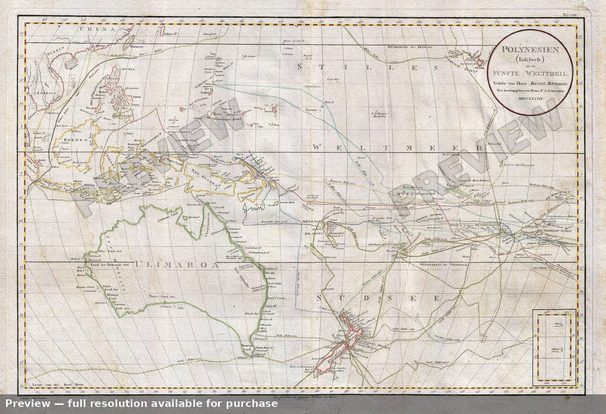 Antique map: Ulimaroa Australia, 1789, 1789