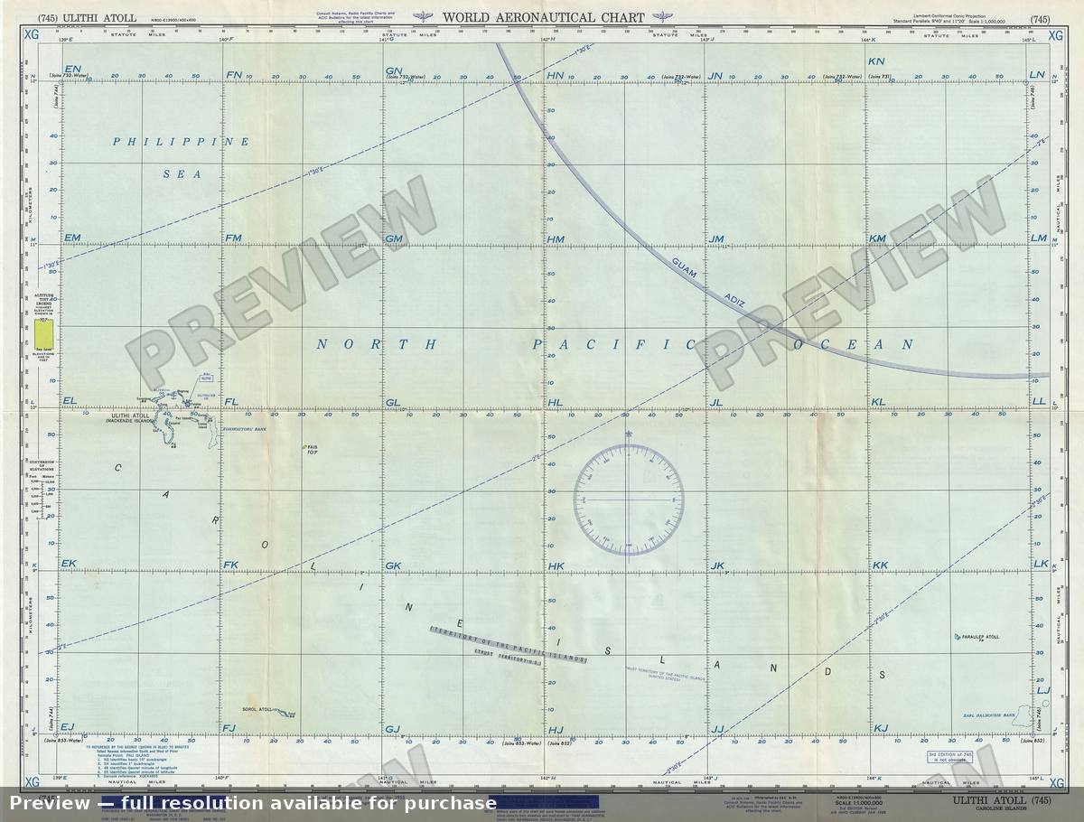 Antique map: Ulithi Atoll, 1958, 1958