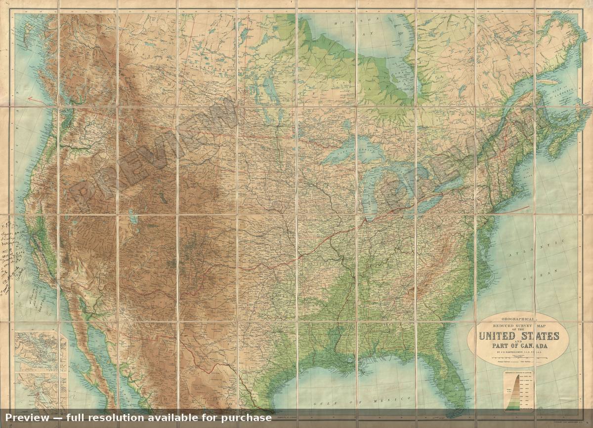 Antique map: United States, 1915, 1915