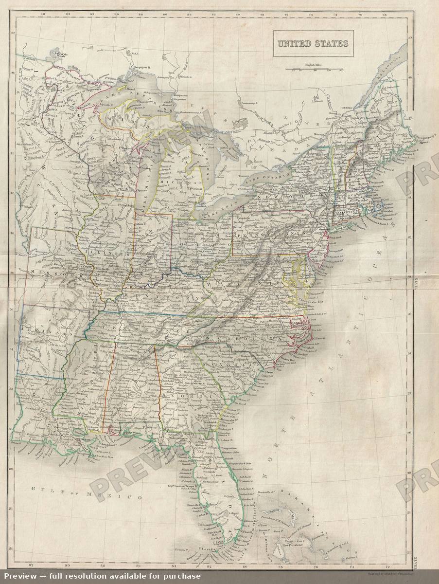 Antique map: United States, 1840, 1840