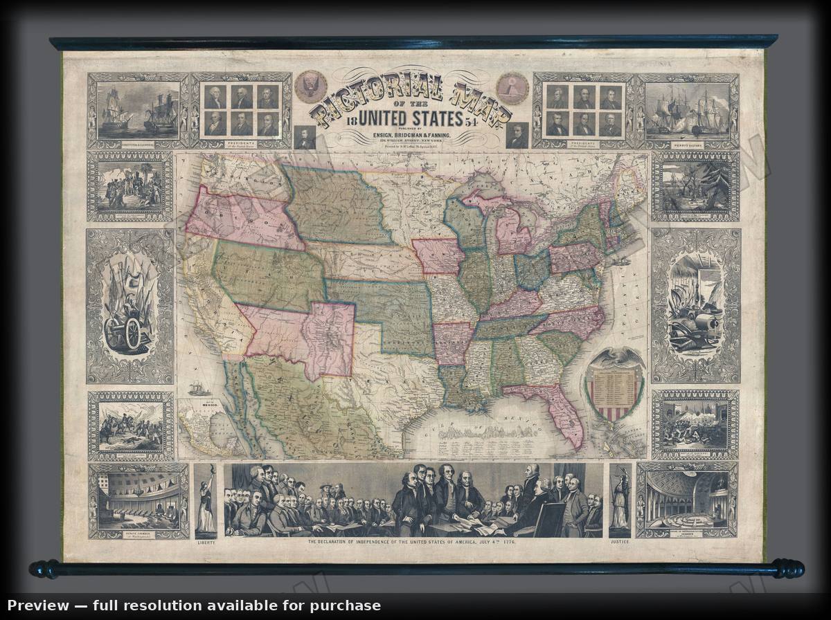 Antique map: United States, 1854, 1854