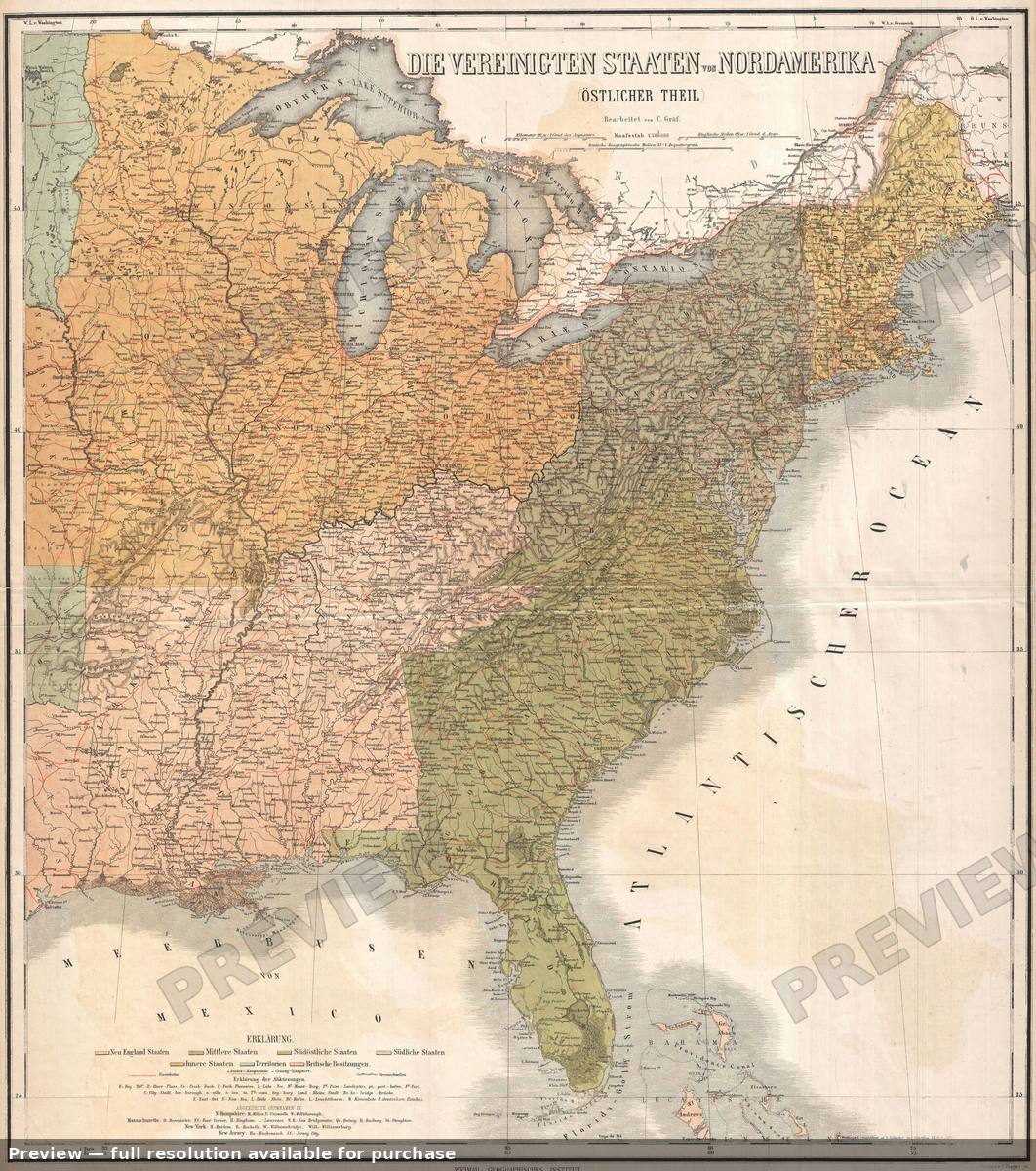 Antique map: United States, 1886, 1886