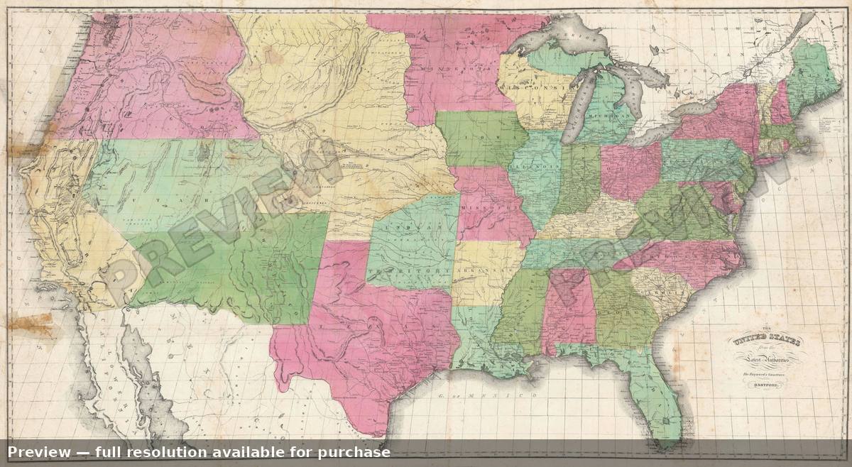 Antique map: United States, 1853, 1853