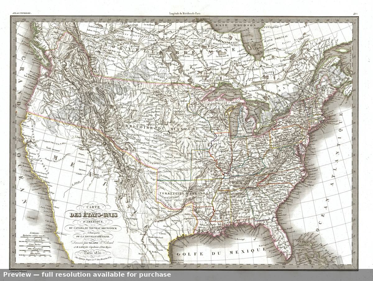 Antique map: United States, 1829, 1829