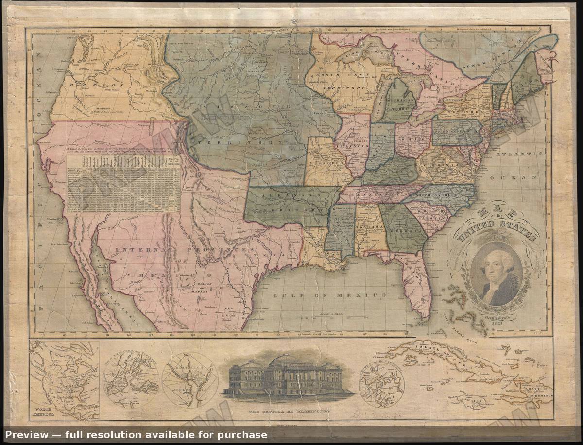 Antique map: United States, 1831, 1831