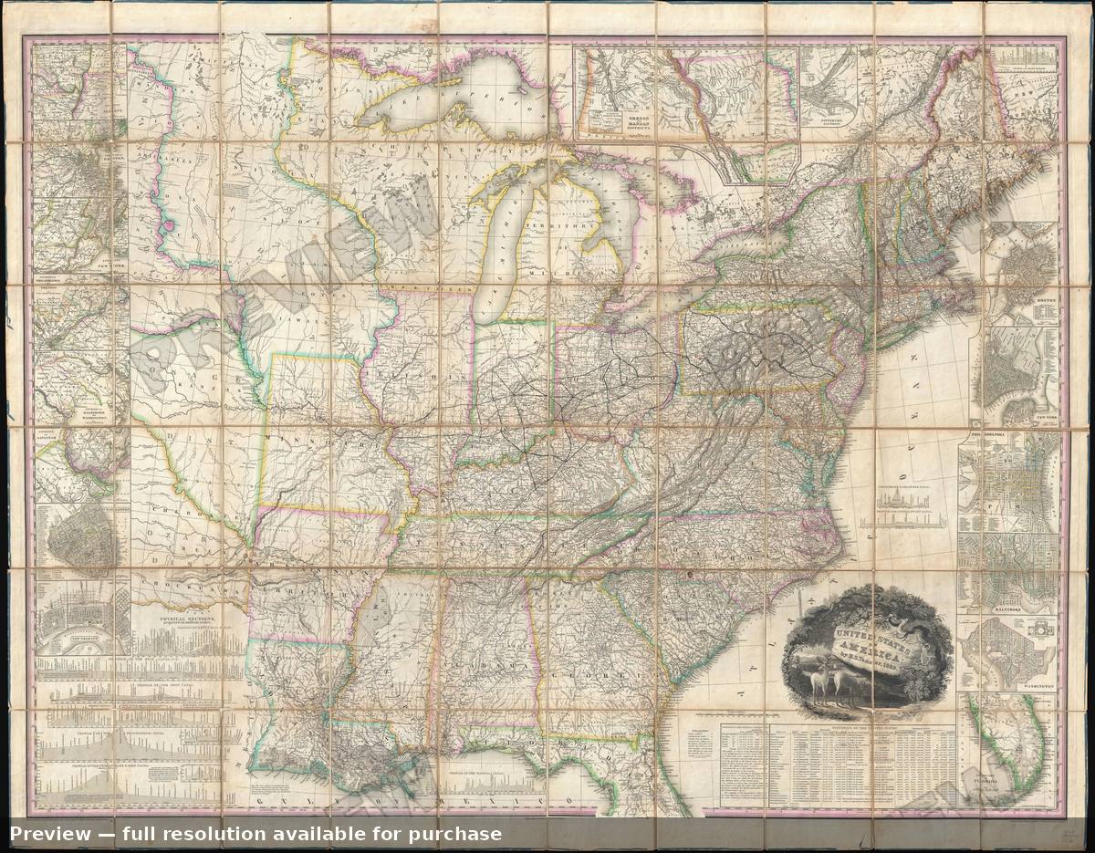 Antique map: United States 2, 1829, 1829