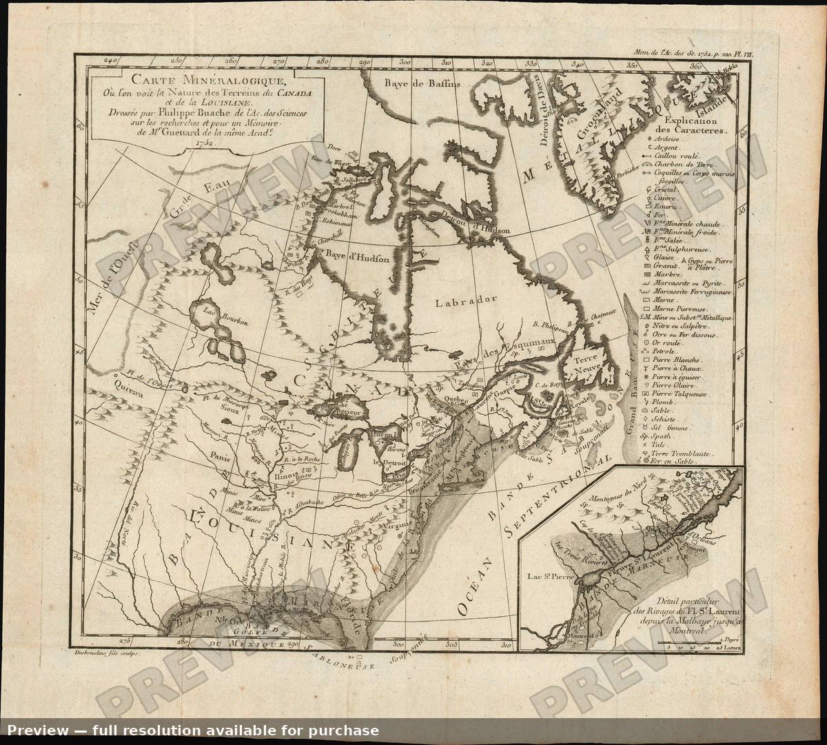 Antique map: United States Geological, 1752