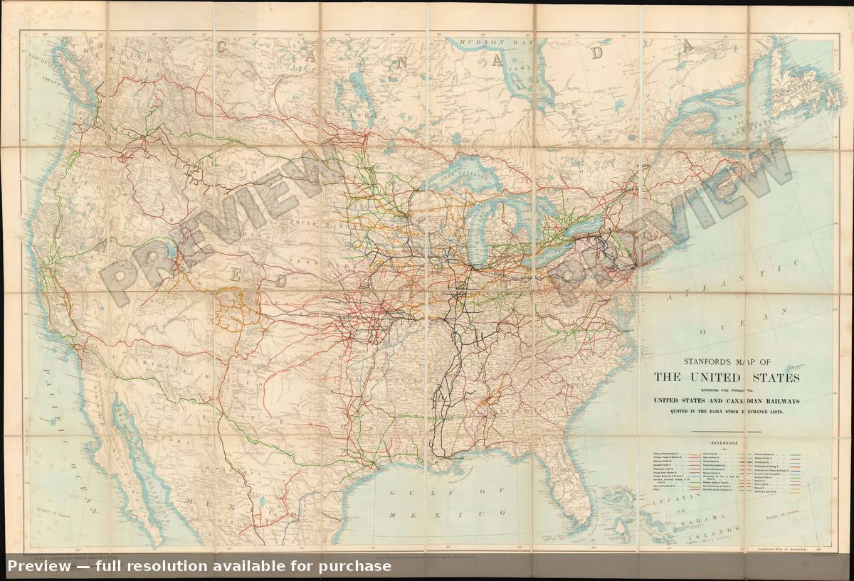 Antique map: United States Railroads, 1901, 1901