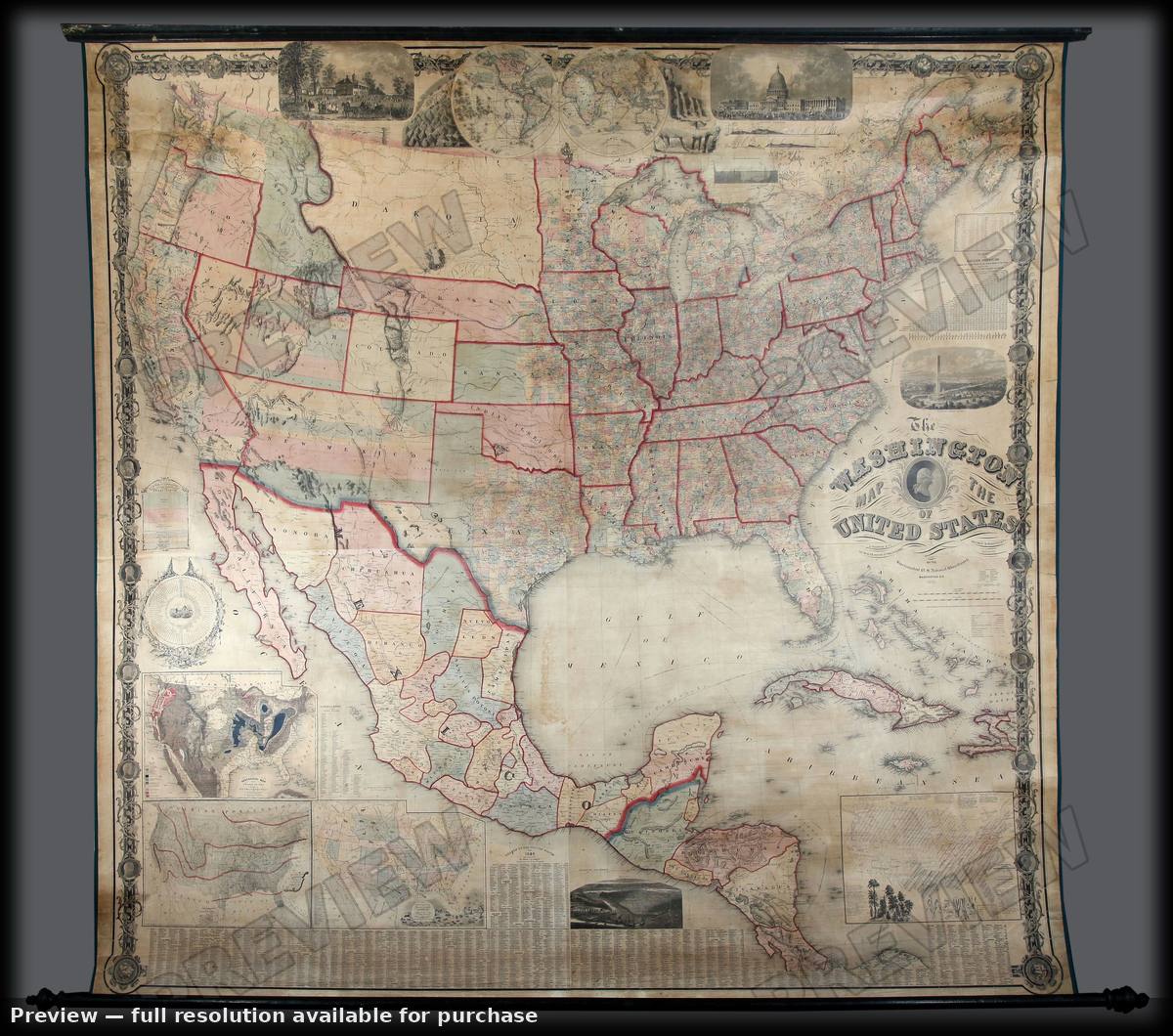 Antique map: United States Washington, 1861