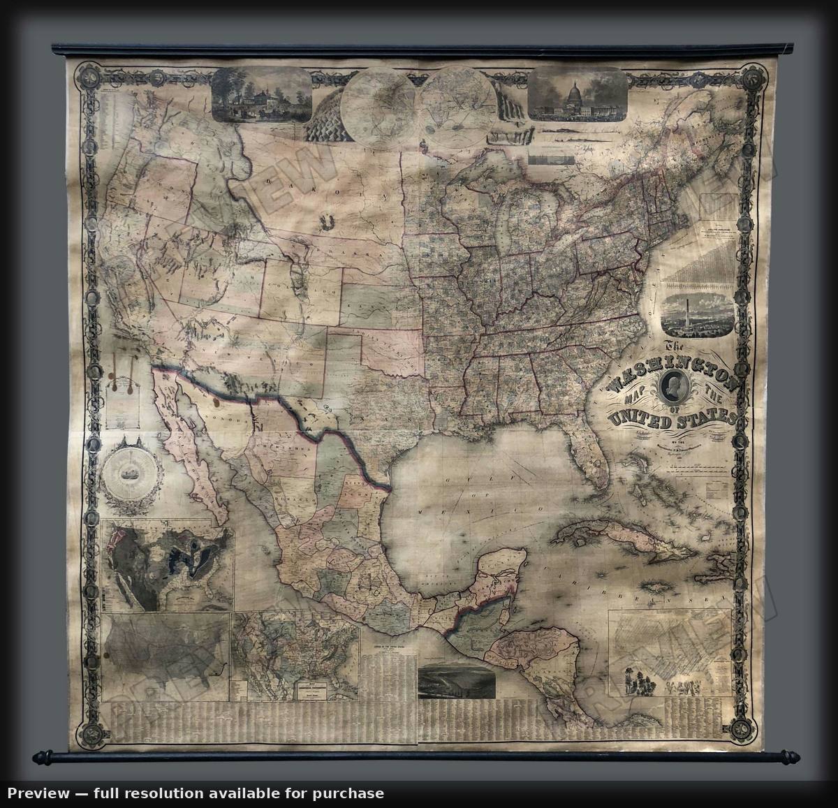 Antique map: United States Washington 6, 1861, 1861