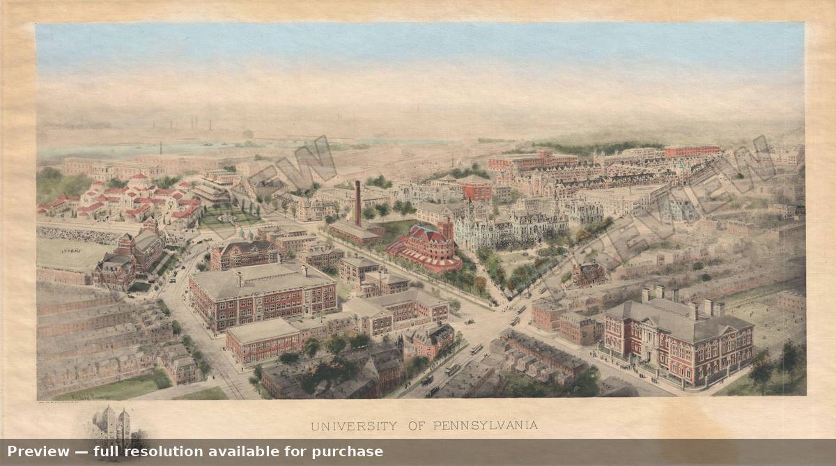 Antique map: Universityof Pennsylvania, 1910