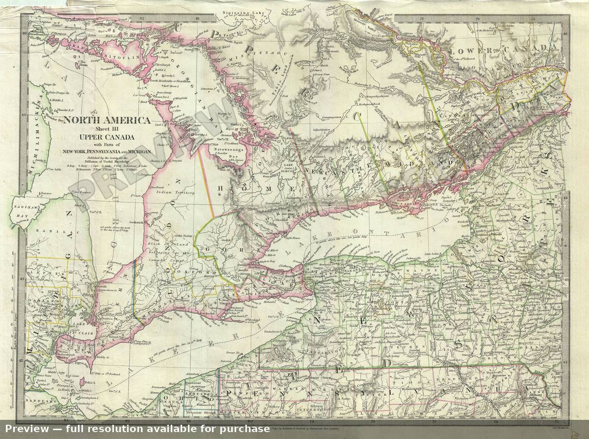 Antique map: Upper Canada, 1832, 1832