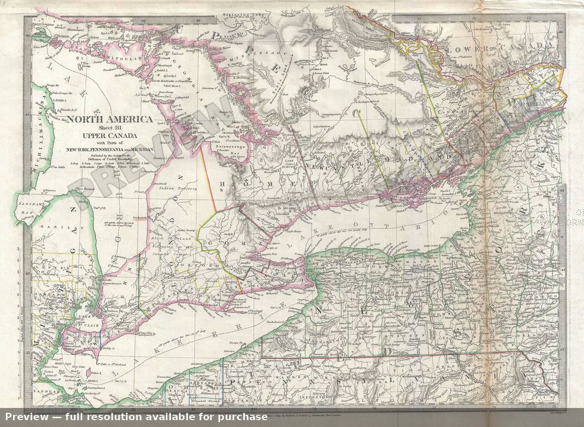 Antique map: Upper Canada, 1844, 1844