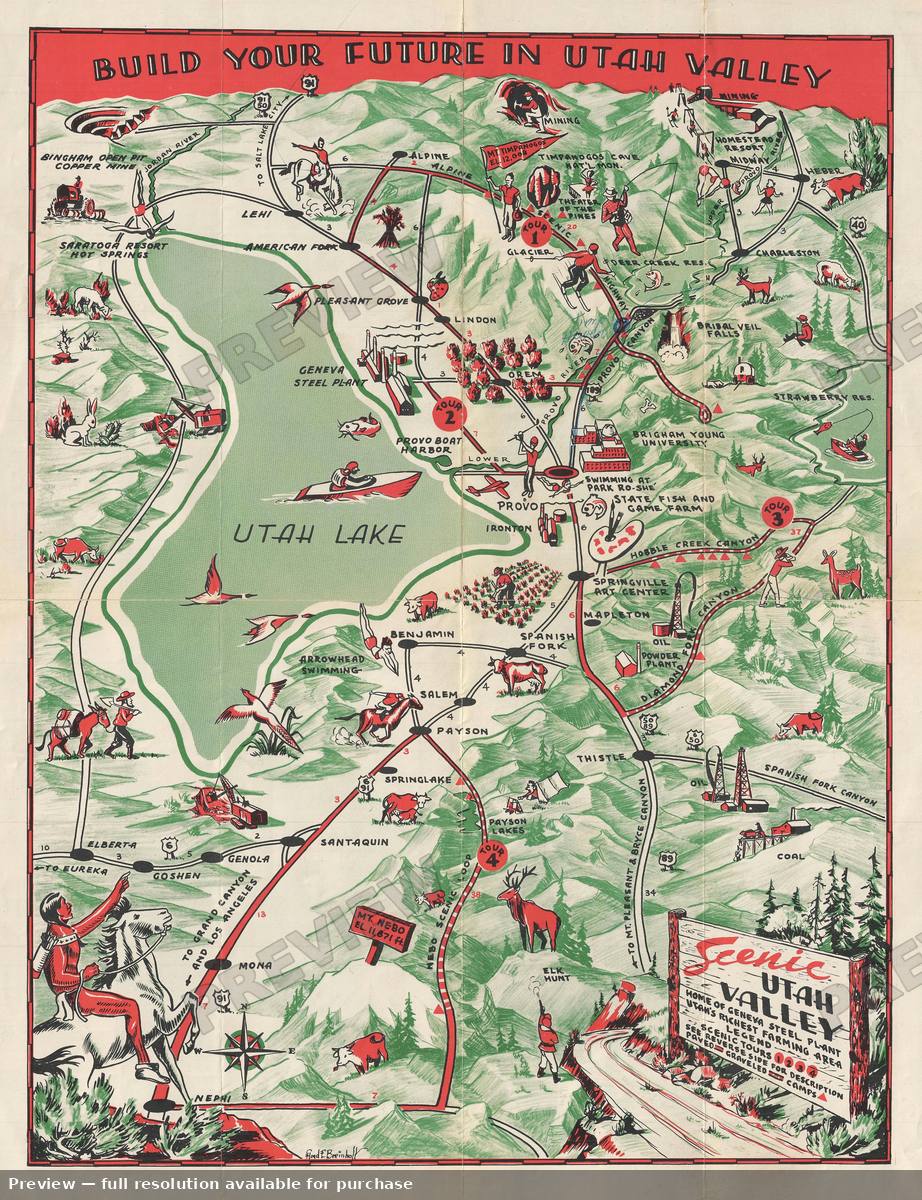 Antique map: Utah Valley, 1947, 1947