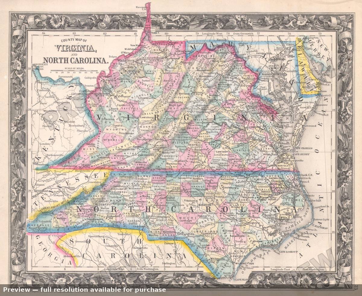 Antique map: VANC, 1860, 1860