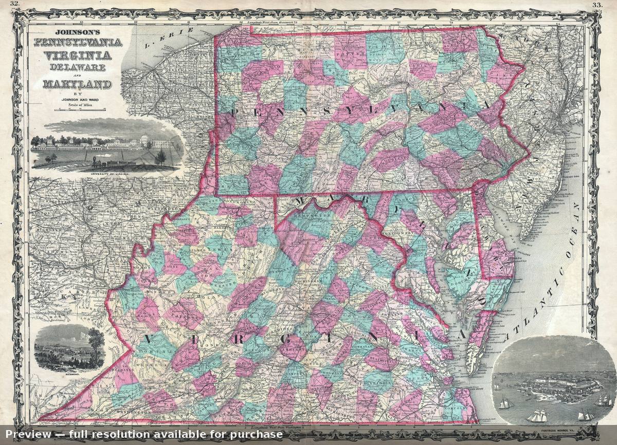 Antique map: VAPAMD, 1862, 1862